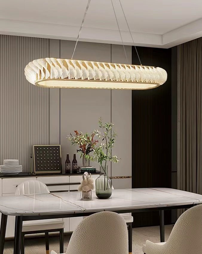 Extra Large Tiers Modern Stainless Steel Oval Chandelier for Dining Room/Kitchen Island/Big Entrys - L47.2"*H4.7"Blushlighting