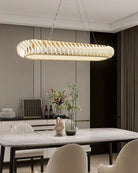 Extra Large Tiers Modern Stainless Steel Oval Chandelier for Dining Room/Kitchen Island/Big Entrys - L47.2"*H4.7"Blushlighting