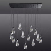 Silas Modern Raindrop Rectangular Chandelier For Dining Room 54"-13-Lights