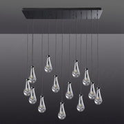 Silas Modern Raindrop Rectangular Chandelier For Dining Room