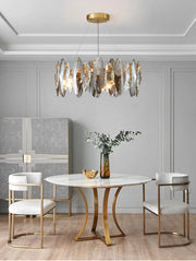 Multi-sided hand-cut crystal chandelier