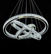 Blushlighting® Ring design gold/chrome crystal chandelier for living room, dining room, bedroom Chrome / 23.6x15.8 / Cool Light, Dimmable