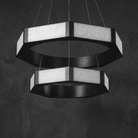 Facetra Hexagonal Black Ring Chandelier - D600Blushlighting