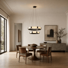 Facetra Hexagonal Black Ring Chandelier - D600Blushlighting
