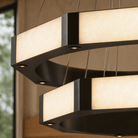 Facetra Hexagonal Black Ring Chandelier - D600Blushlighting
