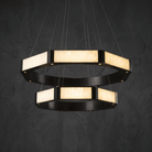 Facetra Hexagonal Black Ring Chandelier - D600Blushlighting
