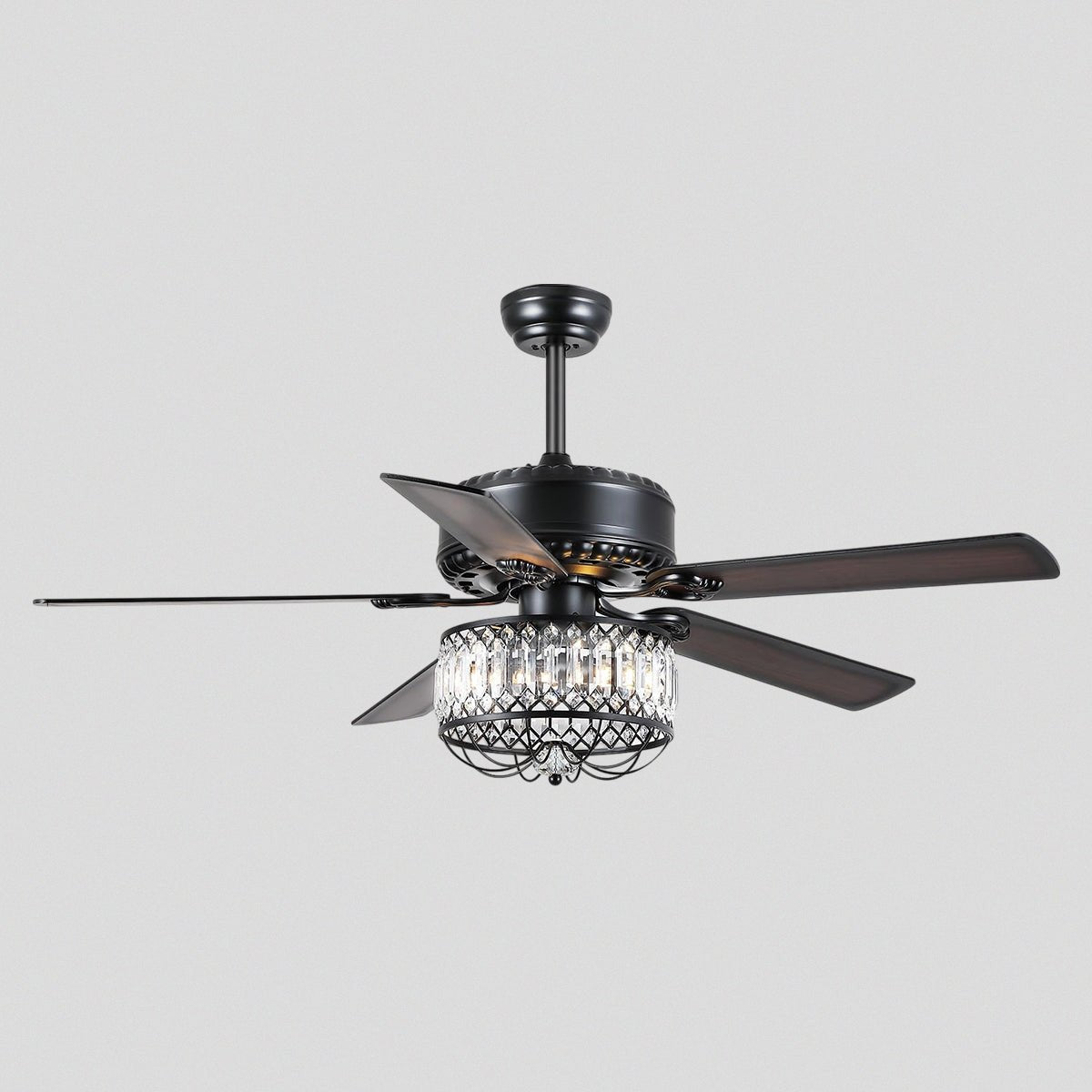 Farmhouse Crystal Ceiling Fan Light - BlackBlushlighting