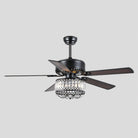 Farmhouse Crystal Ceiling Fan Light - BlackBlushlighting
