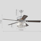 Farmhouse Crystal Ceiling Fan Light - BlackBlushlighting
