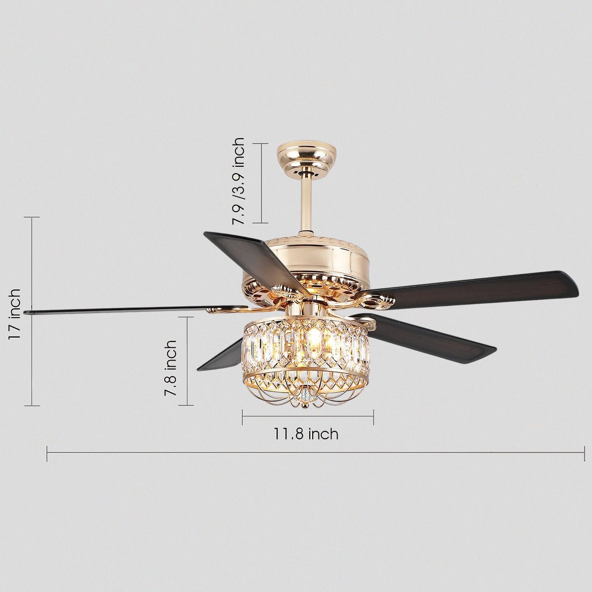 Farmhouse Crystal Ceiling Fan Light - GoldBlushlighting