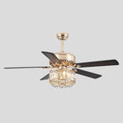Farmhouse Crystal Ceiling Fan Light - BlackBlushlighting