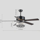 Farmhouse Crystal Ceiling Fan Light - BlackBlushlighting