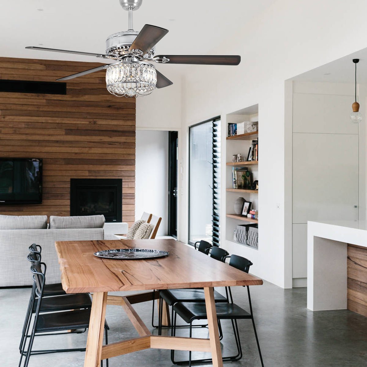 Farmhouse Crystal Ceiling Fan Light - Blushlighting