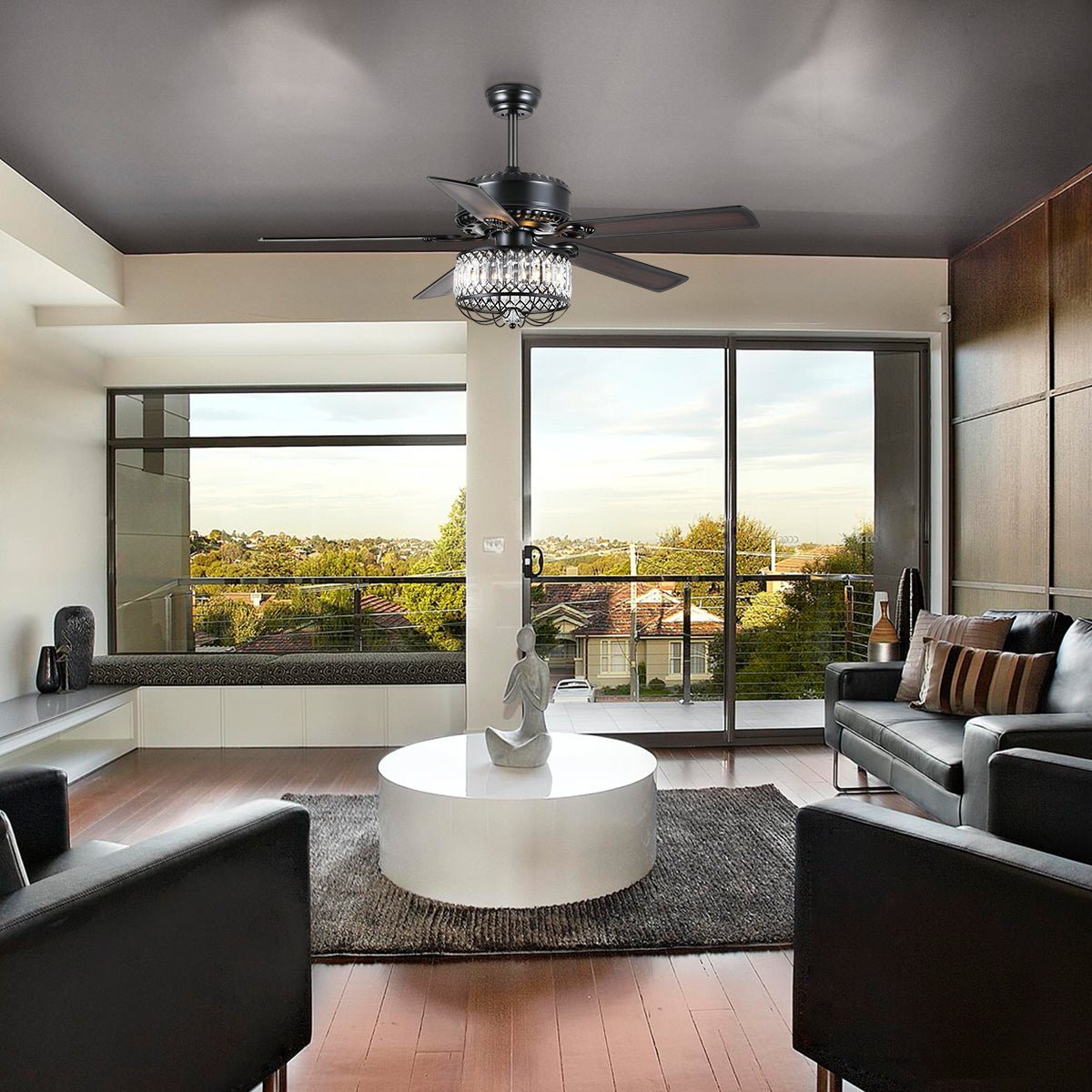 Farmhouse Crystal Ceiling Fan Light - Blushlighting