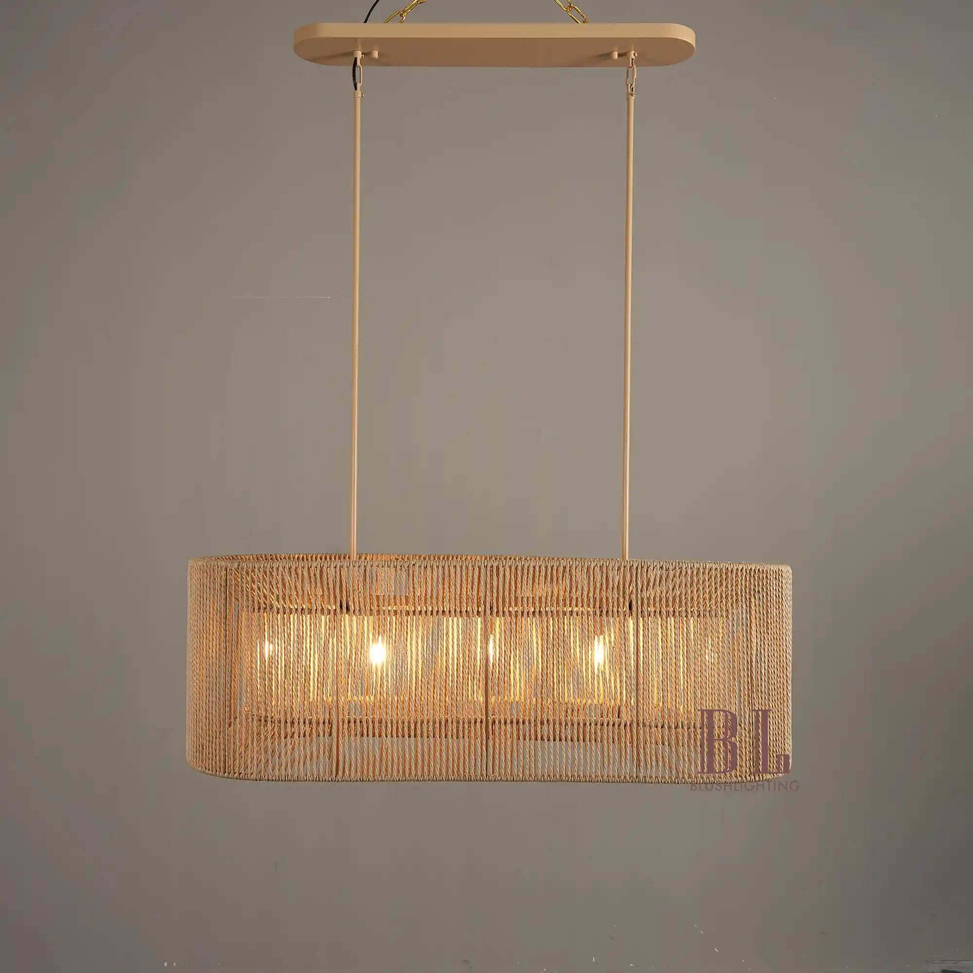 Farrington Abaca Linear Chandelier 42" - Blushlighting