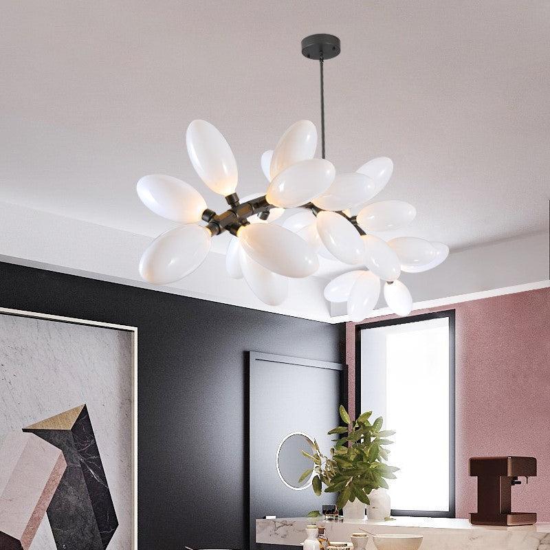 Fashion Grape Artistic Linear Chandelier - 42.1" L X 23.2" W X 23.6" HBlackBlushlighting