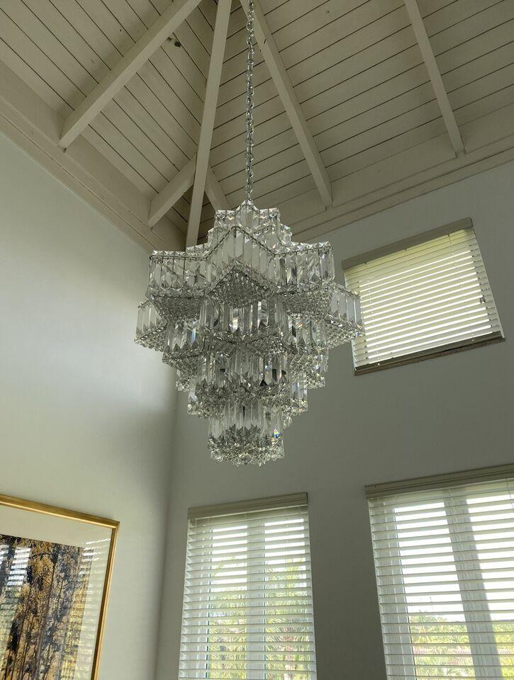 Fashion Star Shaped Chandelier Crystal Ceiling Light Fixture For Small Living Room/ Bedroom - 4 Layers / D23.6"*H15.8"/26kgWarm LightBlushlighting