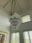 Fashion Star Shaped Chandelier Crystal Ceiling Light Fixture For Small Living Room/ Bedroom - 4 Layers / D23.6"*H15.8"/26kgWarm LightBlushlighting