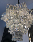Fashion Star Shaped Chandelier Crystal Ceiling Light Fixture For Small Living Room/ Bedroom - 4 Layers / D23.6"*H15.8"/26kgWarm LightBlushlighting