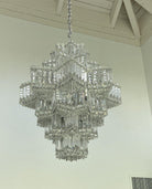 Fashion Star Shaped Chandelier Crystal Ceiling Light Fixture For Small Living Room/ Bedroom - 4 Layers / D23.6"*H15.8"/26kgWarm LightBlushlighting