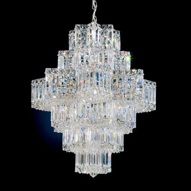 Fashion Star Shaped Chandelier Crystal Ceiling Light Fixture For Small Living Room/ Bedroom - 4 Layers / D23.6"*H15.8"/26kgWarm LightBlushlighting