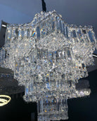 Fashion Star Shaped Chandelier Crystal Ceiling Light Fixture For Small Living Room/ Bedroom - 4 Layers / D23.6"*H15.8"/26kgWarm LightBlushlighting
