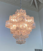 Fashion Star Shaped Chandelier Crystal Ceiling Light Fixture For Small Living Room/ Bedroom - 4 Layers / D23.6"*H15.8"/26kgWarm LightBlushlighting