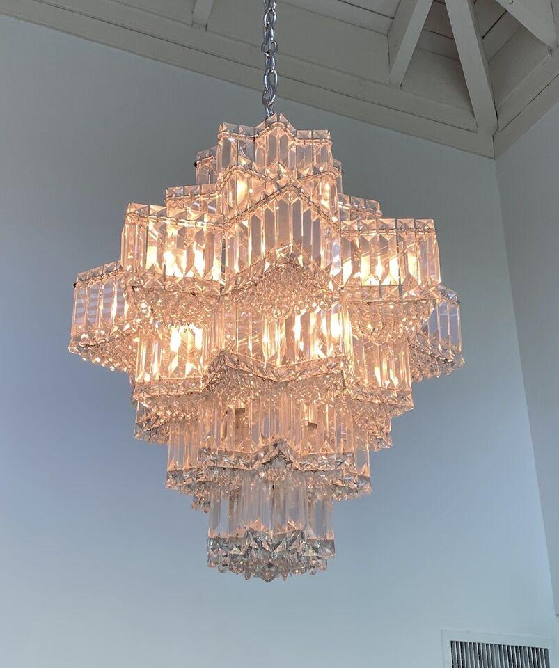 Fashion Star Shaped Chandelier Crystal Ceiling Light Fixture For Small Living Room/ Bedroom - 4 Layers / D23.6"*H15.8"/26kgWarm LightBlushlighting
