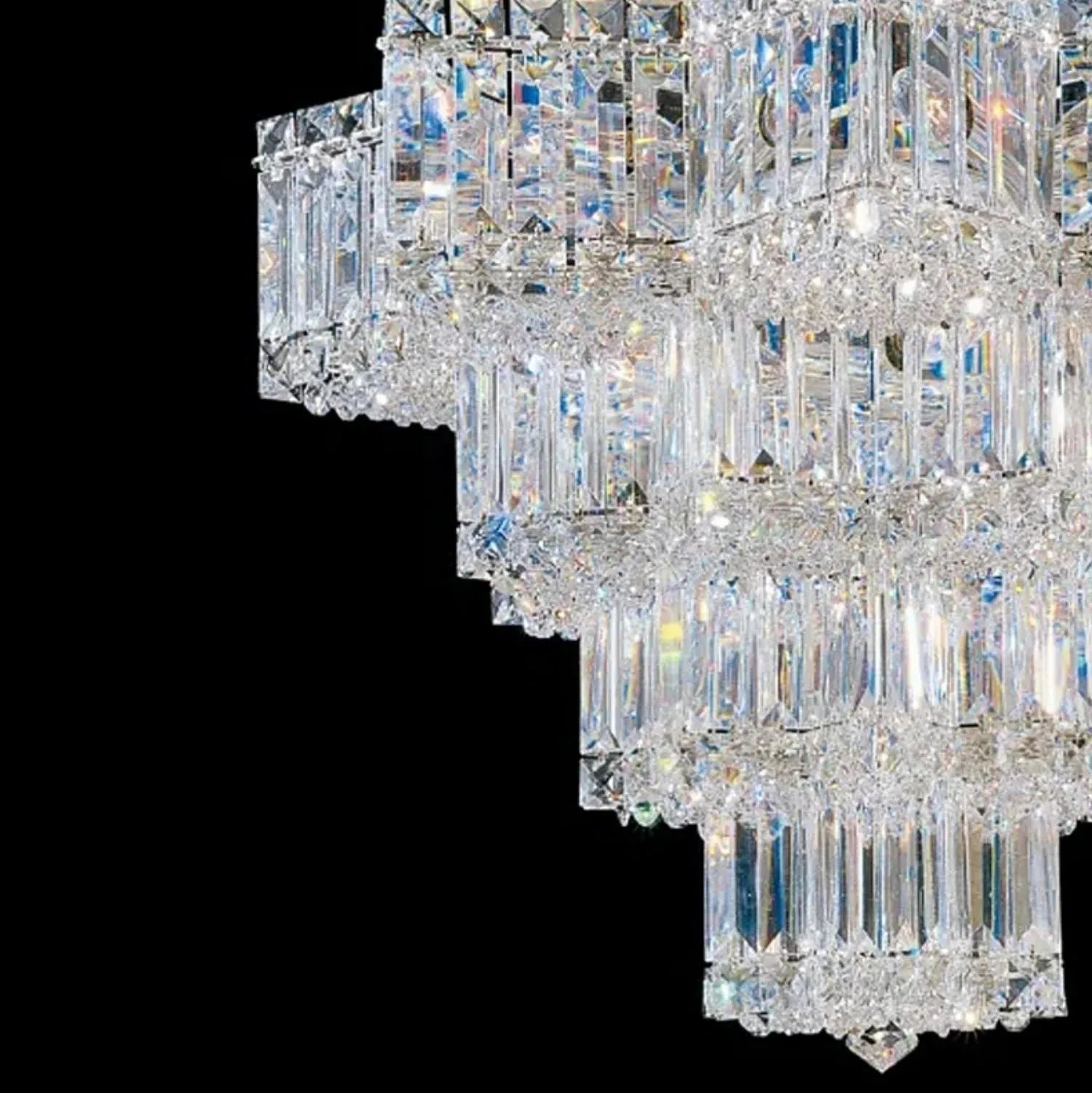 Fashion Star Shaped Chandelier Crystal Ceiling Light Fixture For Small Living Room/ Bedroom - 4 Layers / D23.6"*H15.8"/26kgWarm LightBlushlighting