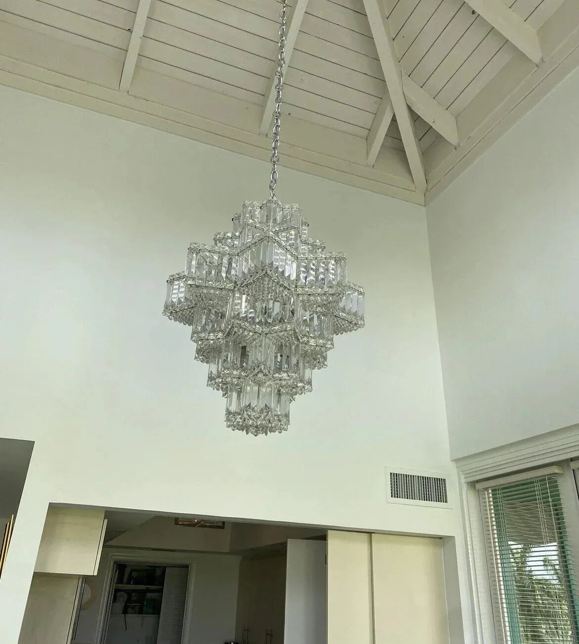Fashion Star Shaped Chandelier Crystal Ceiling Light Fixture For Small Living Room/ Bedroom - 4 Layers / D23.6"*H15.8"/26kgWarm LightBlushlighting