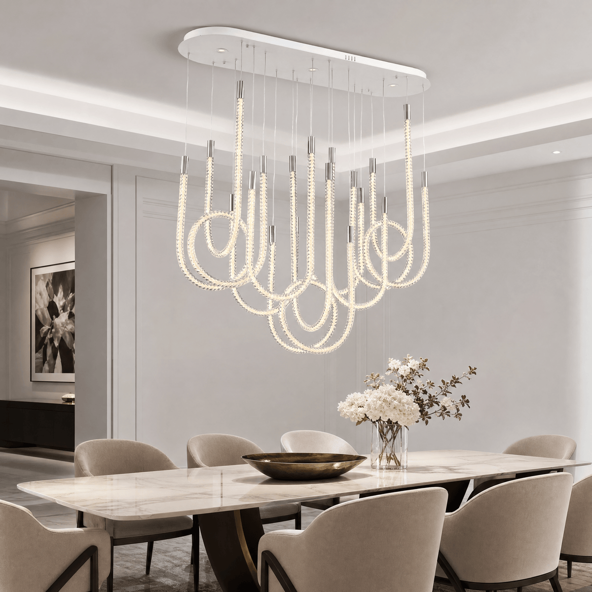 Felicity Dining Chandelier Contemporary - L47.2" × W13.6" × H78.7" (L120 × W34.5 × H200 cm)Blushlighting