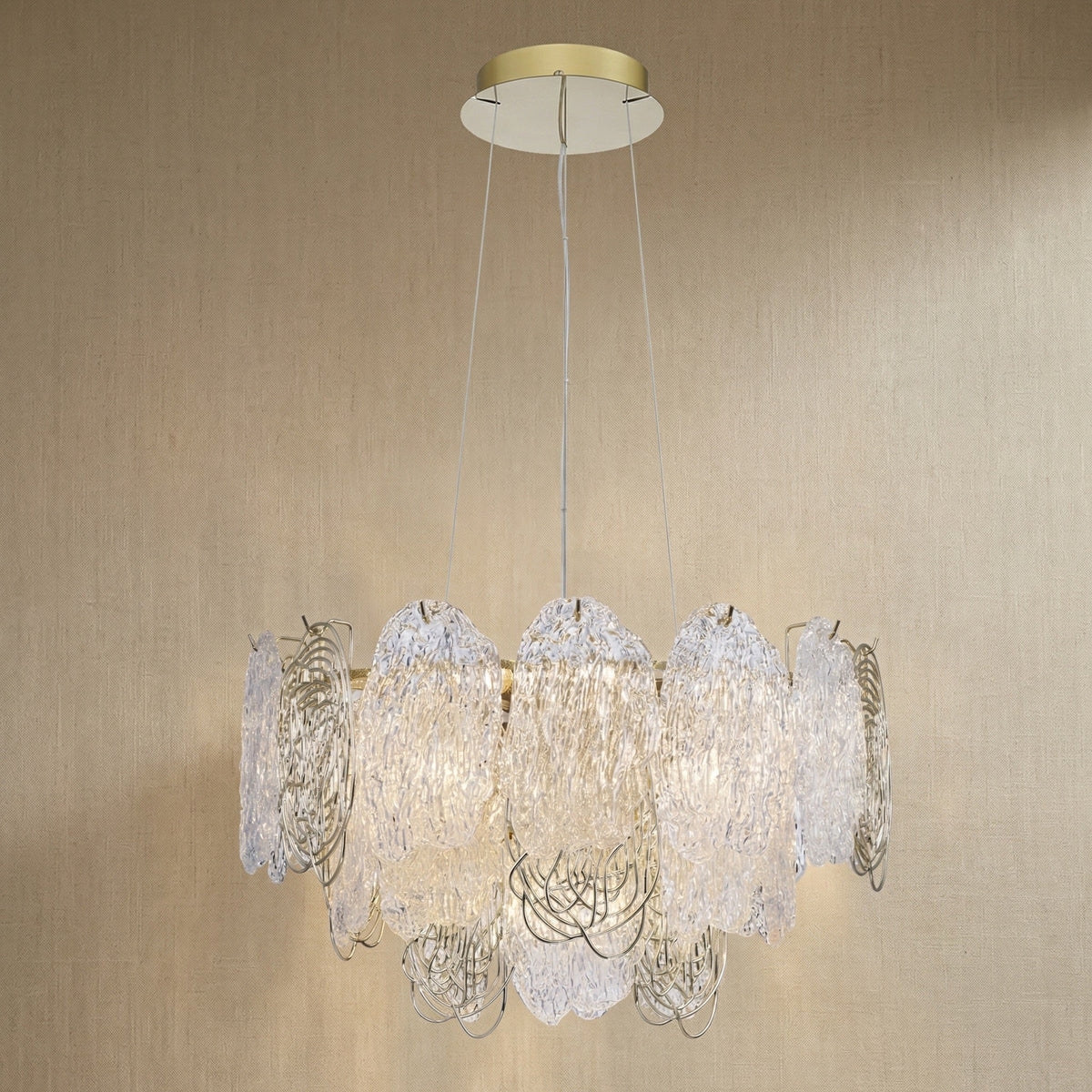 Filo Artisan Glass Round Chandelier - Ø23.6" × H15" (Ø60 × H38 cm)Blushlighting