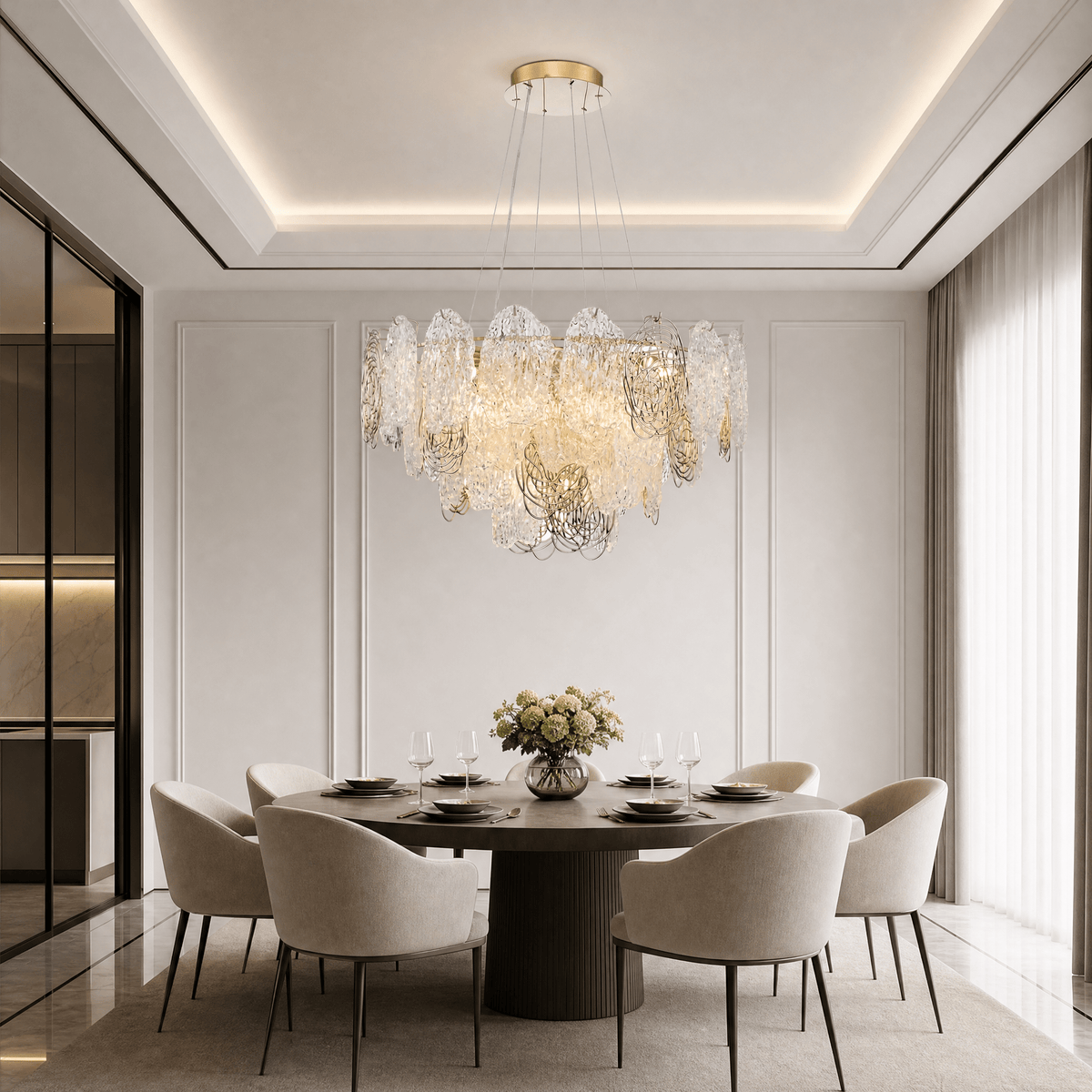 Filo Artisan Glass Round Chandelier - Ø31.5" × H17.7" (Ø80 × H45 cm)Blushlighting
