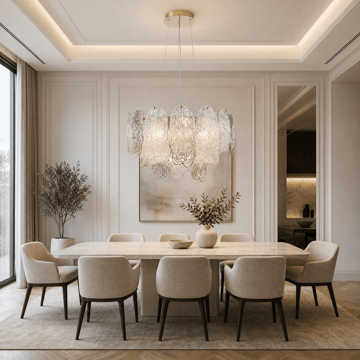 Filo Artisan Glass Round Chandelier - Ø31.5" × H17.7" (Ø80 × H45 cm)Blushlighting