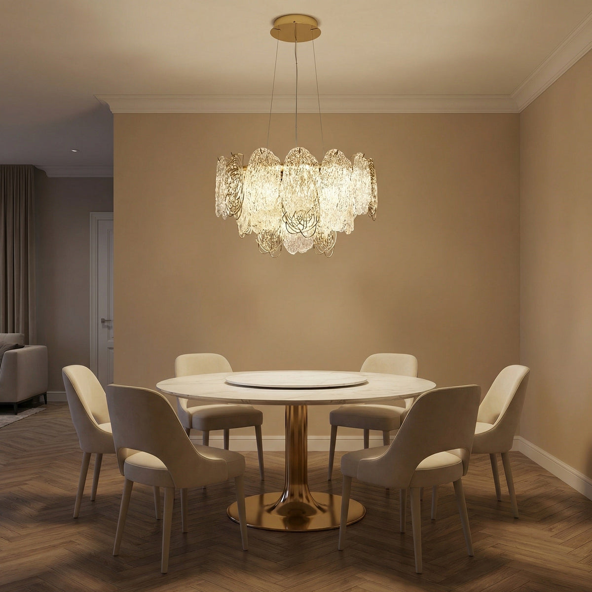 Filo Artisan Glass Round Chandelier - Ø39.4" × H20.5" (Ø100 × H52 cm)Blushlighting