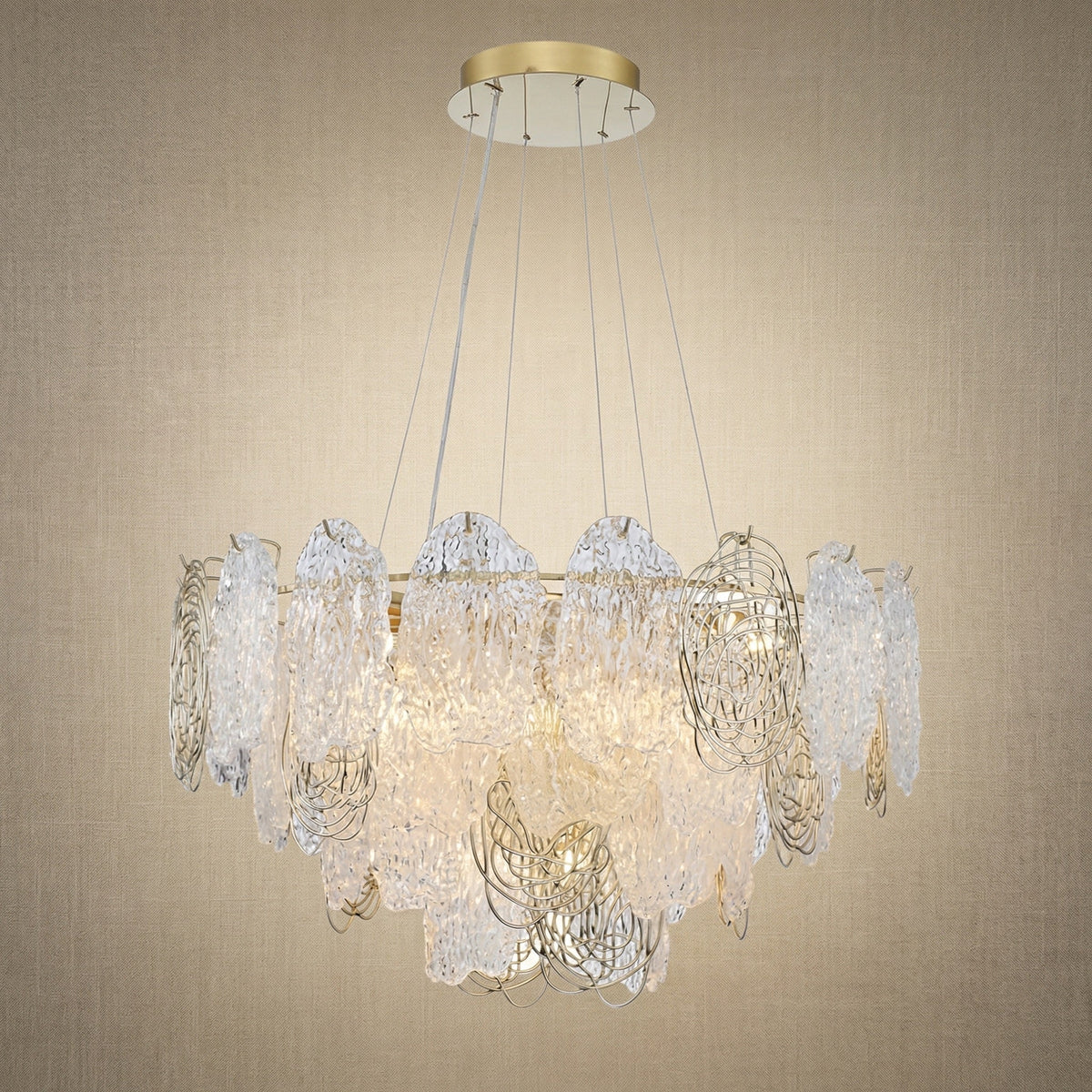 Filo Artisan Glass Round Chandelier - Ø39.4" × H20.5" (Ø100 × H52 cm)Blushlighting