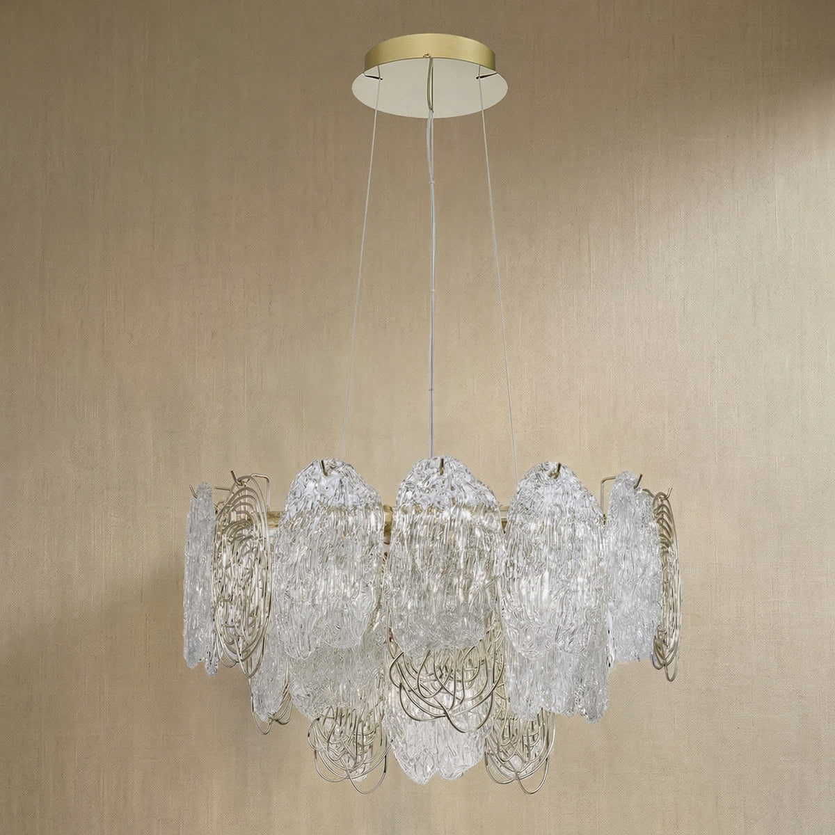 Filo Artisan Glass Round Chandelier - Ø23.6" × H15" (Ø60 × H38 cm)Blushlighting