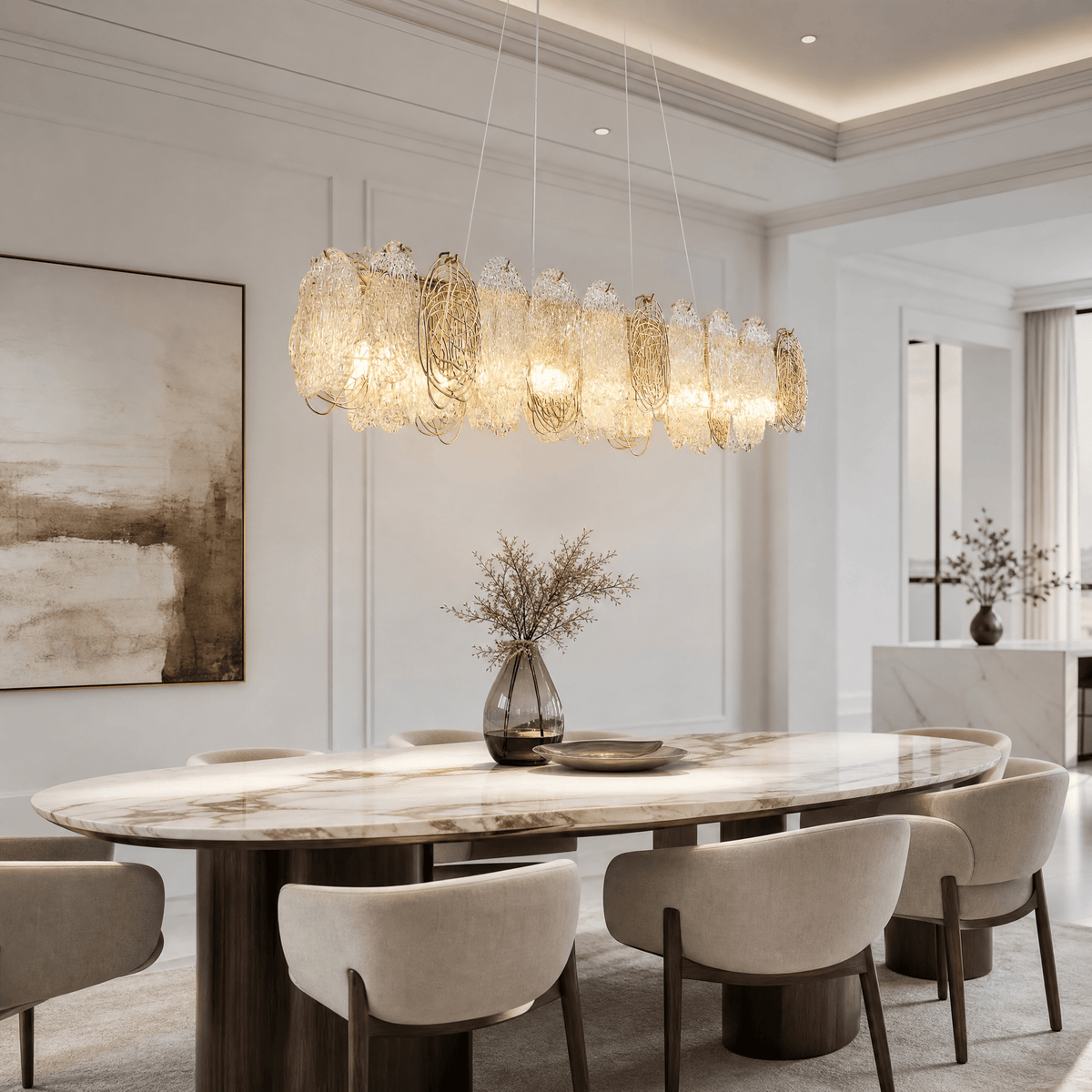Filo Artisan Glass Round Chandelier - Ø31.5" × H17.7" (Ø80 × H45 cm)Blushlighting