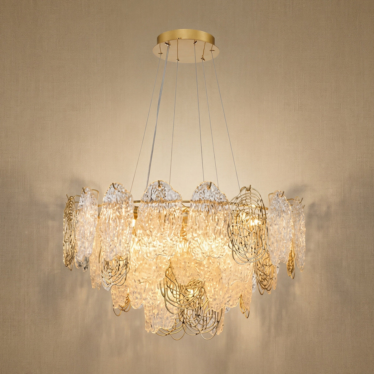 Filo Artisan Glass Round Chandelier - Ø31.5" × H17.7" (Ø80 × H45 cm)Blushlighting
