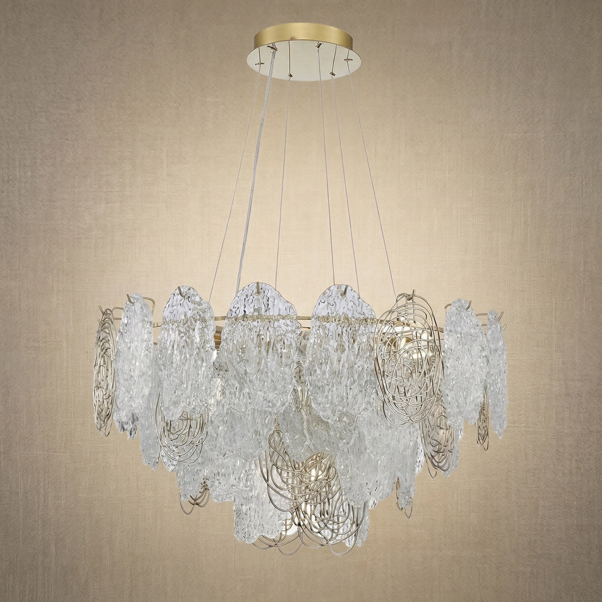 Filo Artisan Glass Round Chandelier - Ø39.4" × H20.5" (Ø100 × H52 cm)Blushlighting