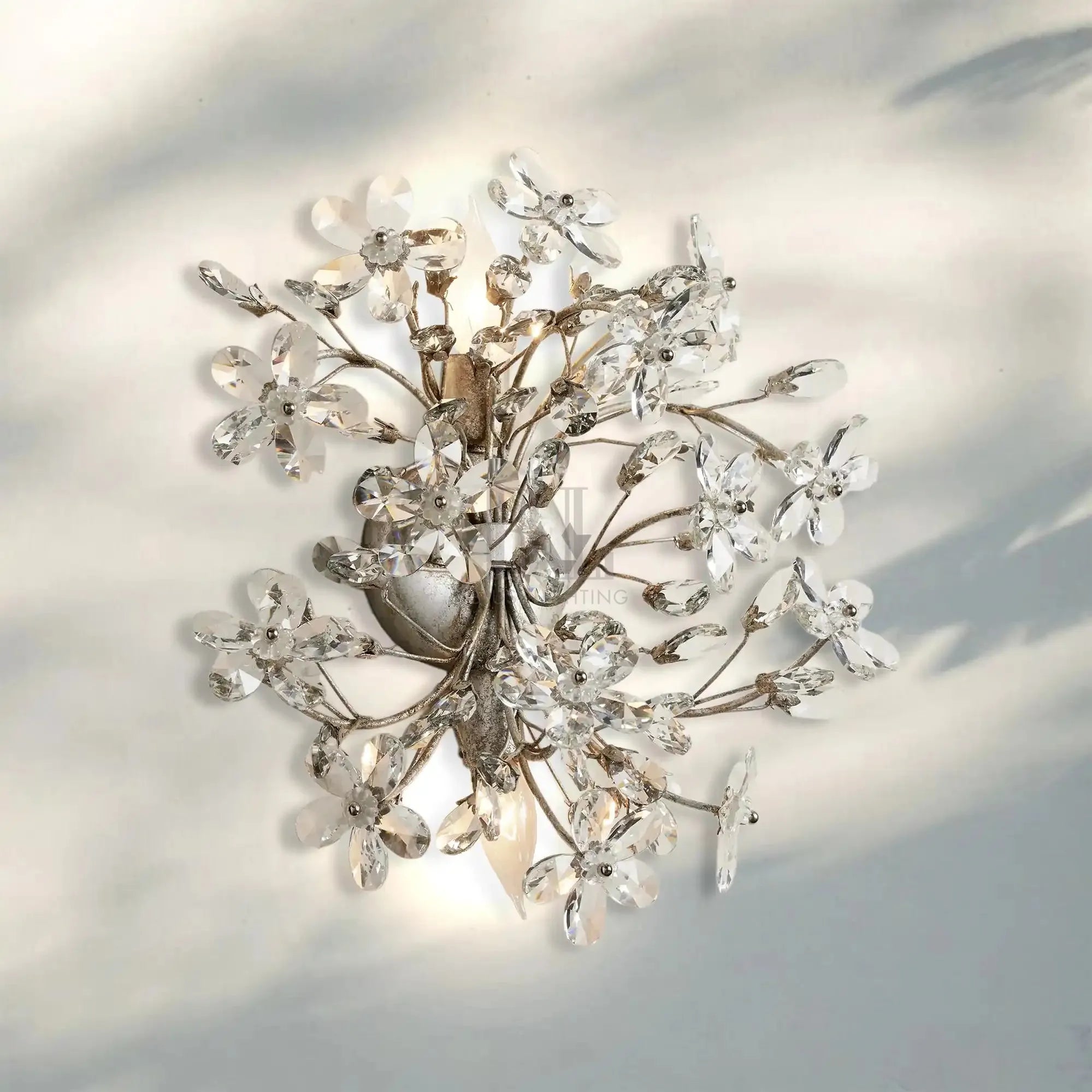 Fiore 2-Light Wall Sconce-Silver-Blushlighting