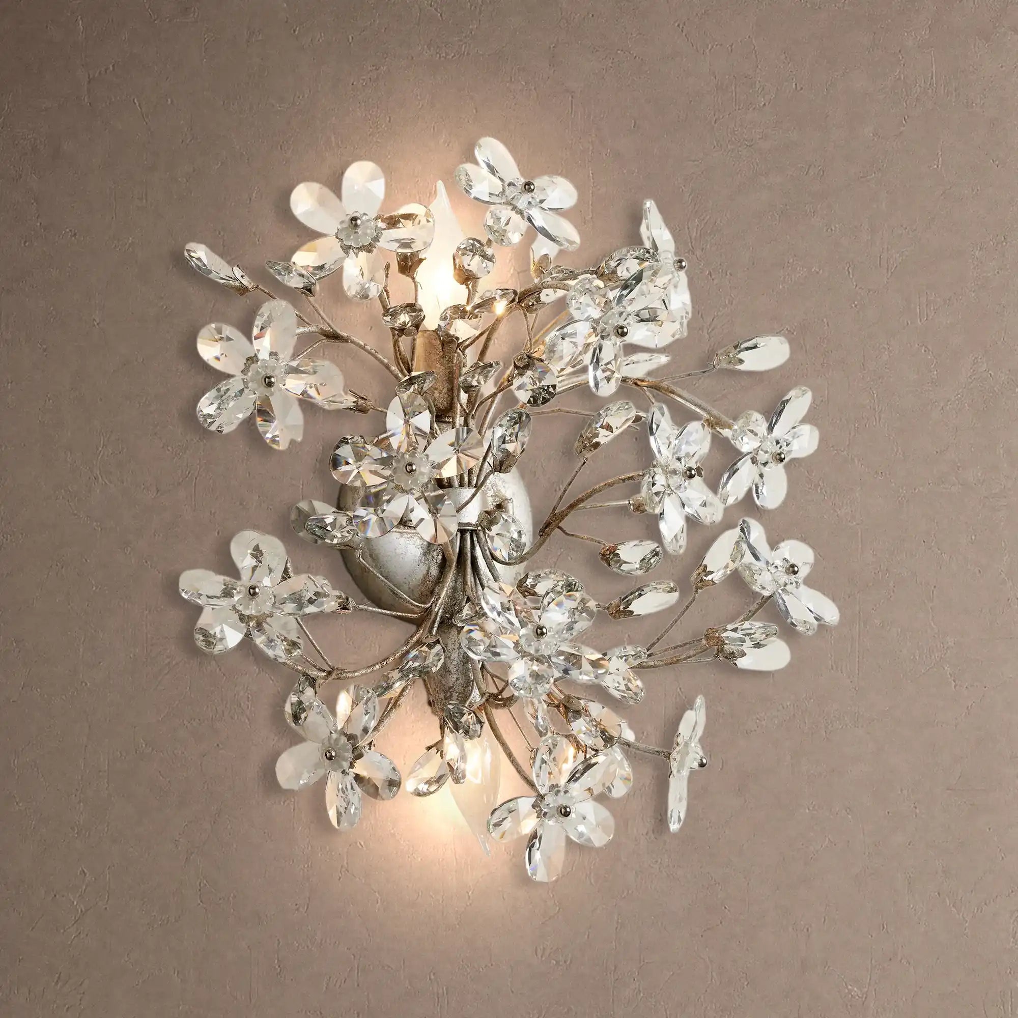 Fiore 2-Light Wall Sconce - SilverBlushlighting