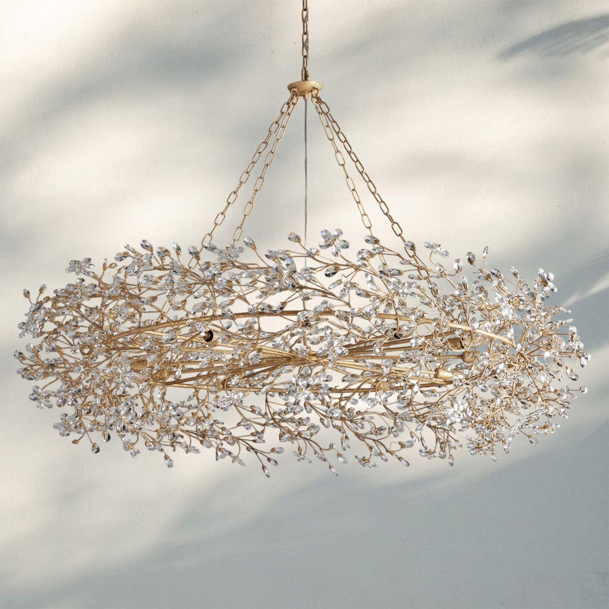Fiore Crown Crystal Branch Chandelier 39" 48" 60“ - Gold48"Blushlighting
