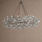 Fiore Crown Crystal Branch Chandelier 39" 48" 60“ - Brass/Amber60"Blushlighting