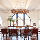Fiore Crown Crystal Branch Chandelier 39" 48" 60“ - Brass/Amber60"Blushlighting