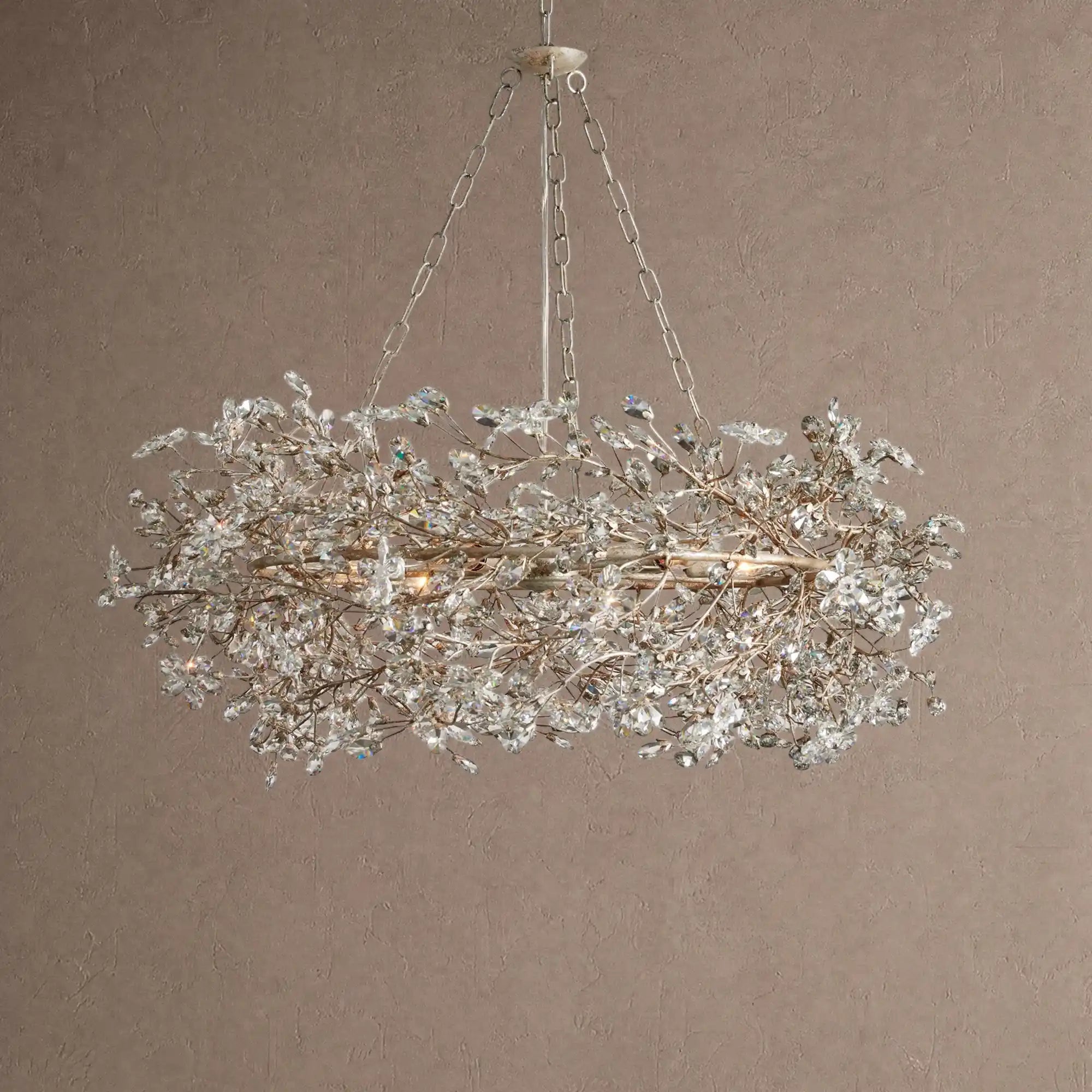Fiore Crown Crystal Branch Chandelier 39" 48" 60“ - Gold39"Blushlighting