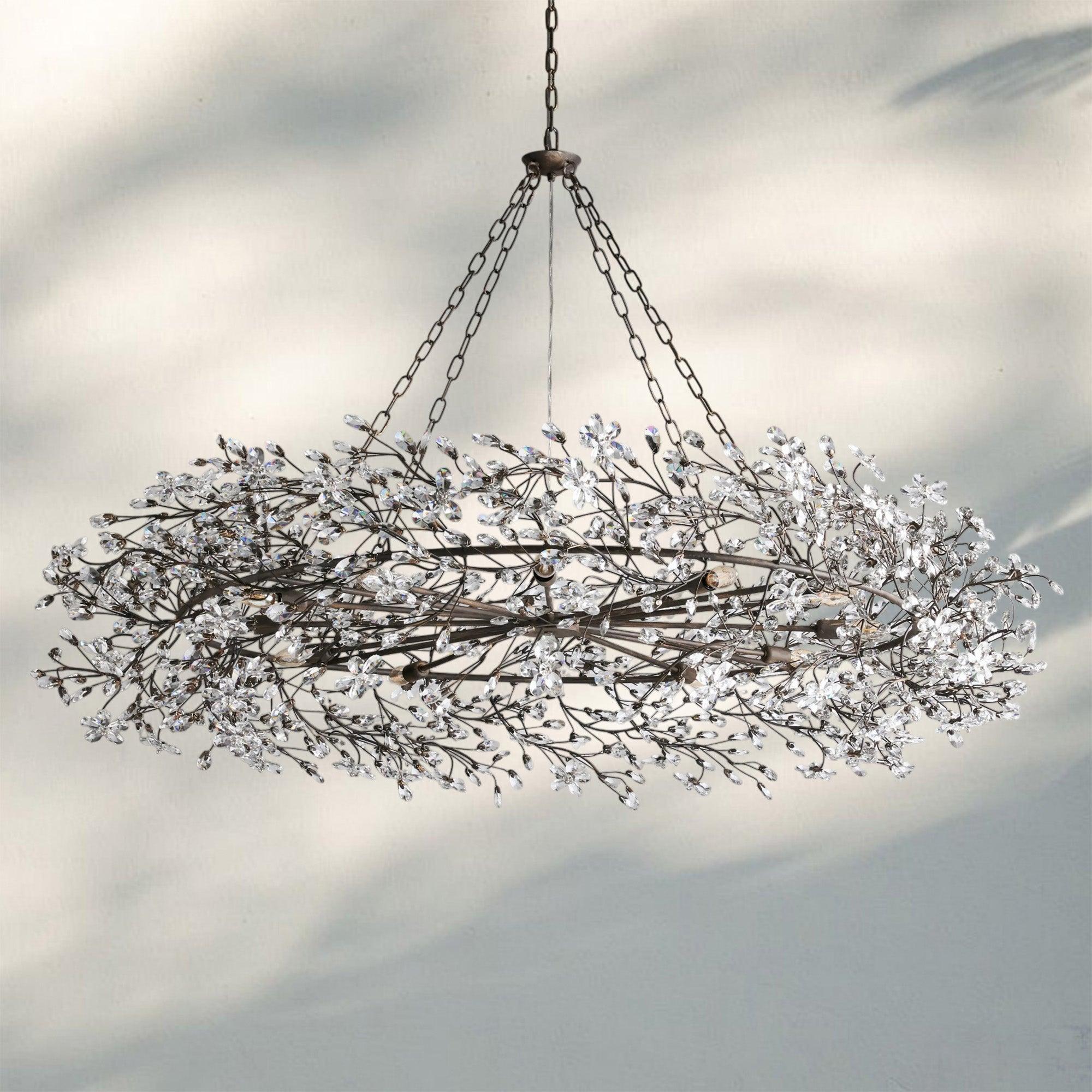 Fiore Crown Crystal Branch Chandelier 39" 48" 60“ - Bronze60"Blushlighting