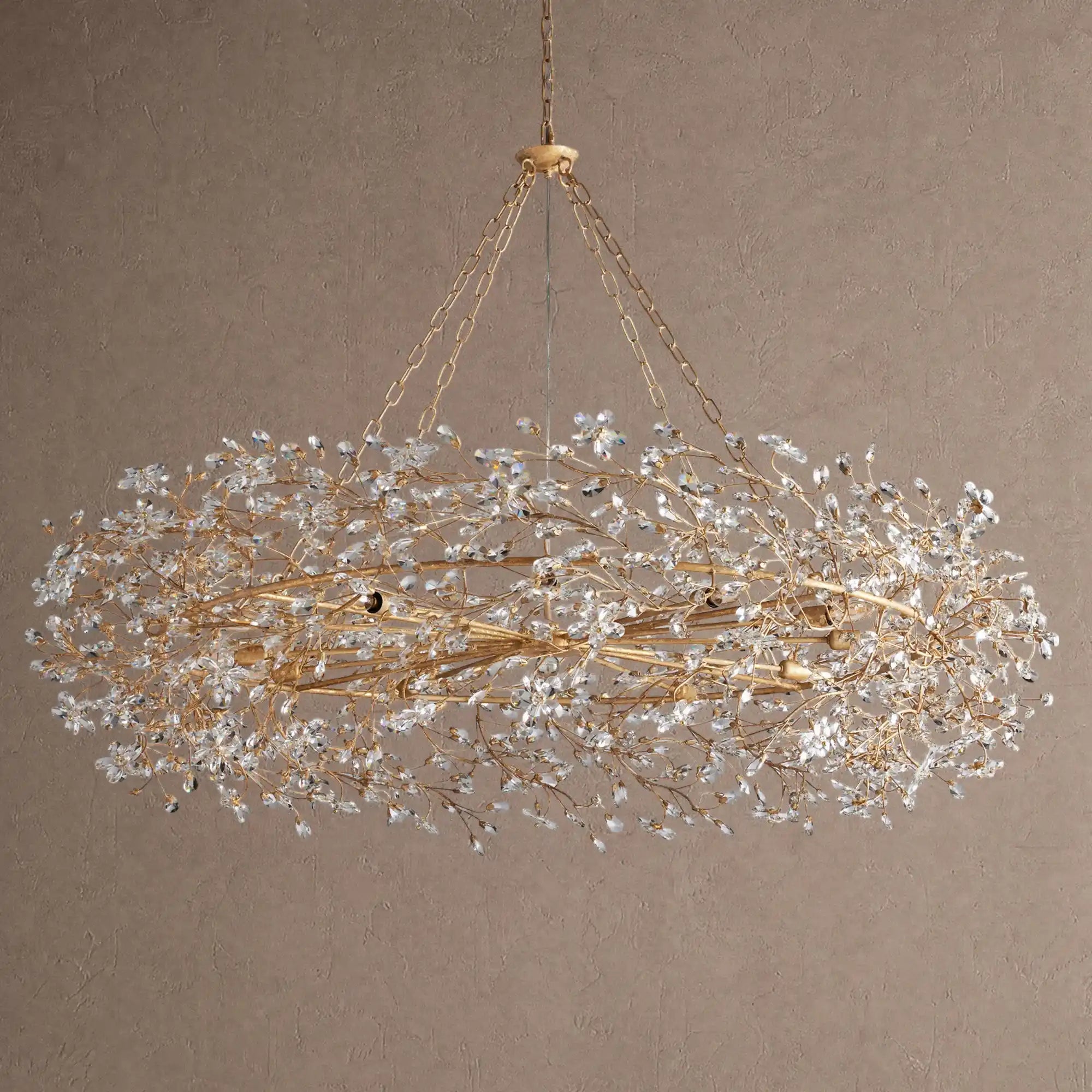 Fiore Crown Crystal Branch Chandelier 39" 48" 60“ - Gold60"Blushlighting