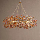 Fiore Crown Crystal Branch Chandelier 39" 48" 60“ - Brass/Amber48"Blushlighting