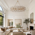 Fiore Crown Crystal Branch Chandelier 39" 48" 60“ - Brass/Amber60"Blushlighting
